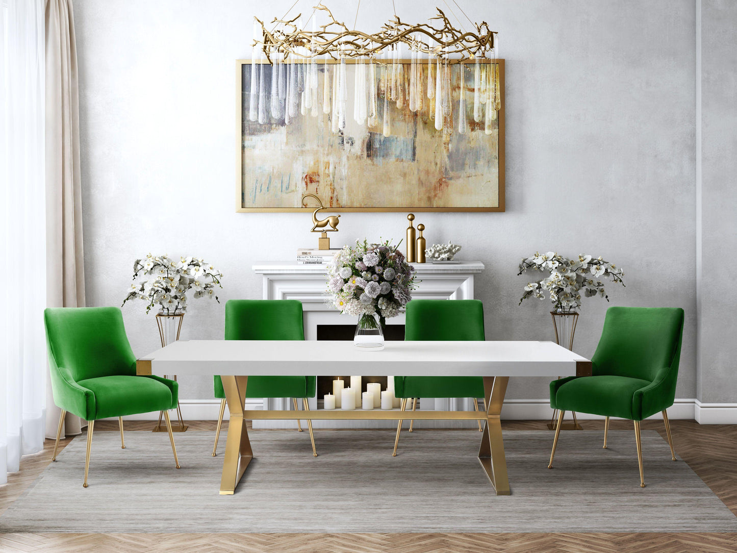 Adeline White Lacquer Dining Table by TOV
