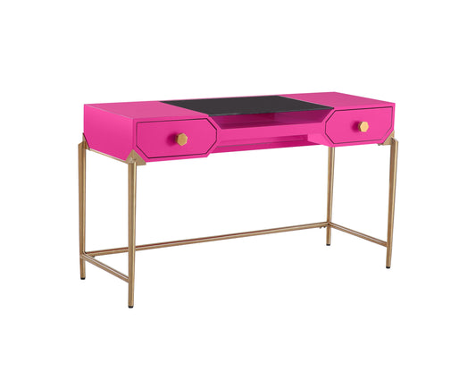 Bajo Pink Lacquer Desk by TOV