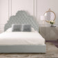 Carolina Grey Velvet Bed King by TOV