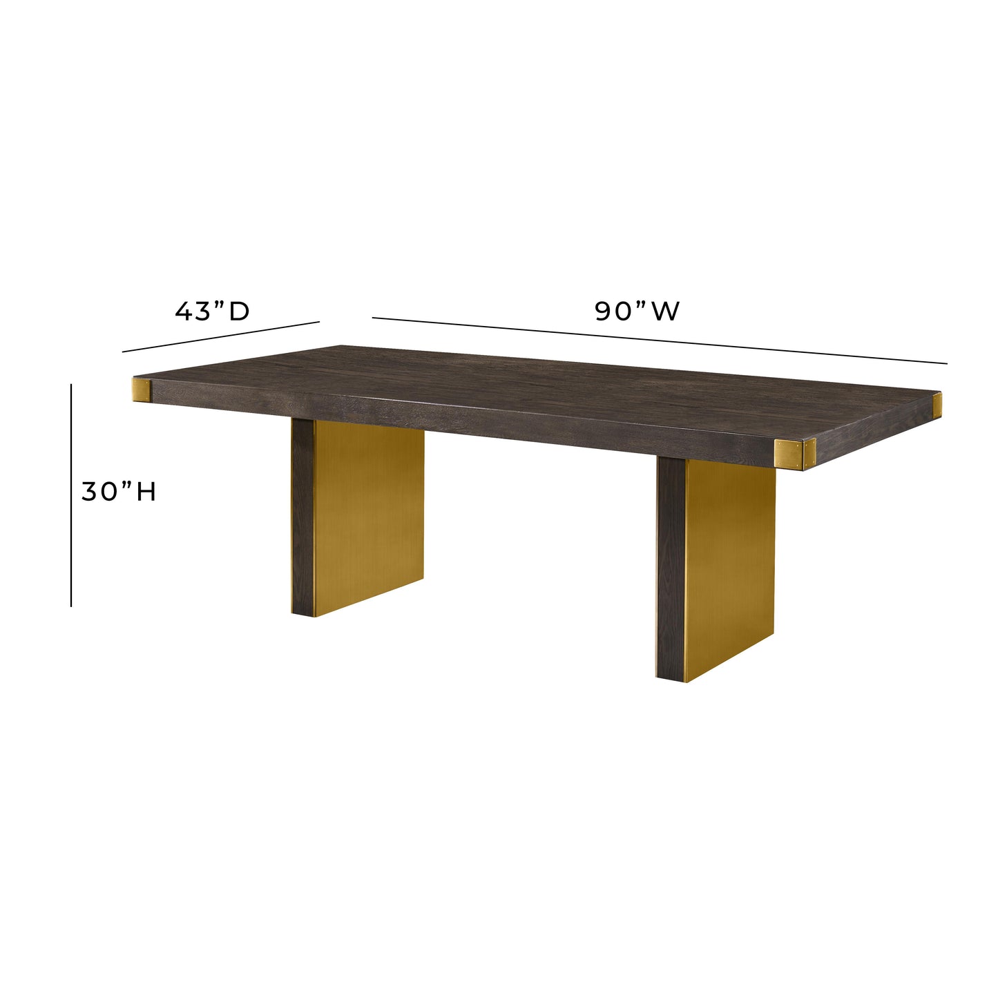 Selena Chocolate Brown Ash Dining Table by TOV