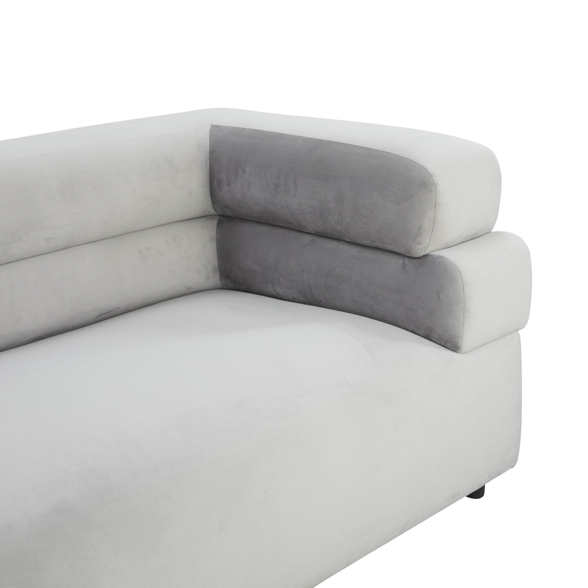 Elsa Light Grey Velvet Sofa by TOV