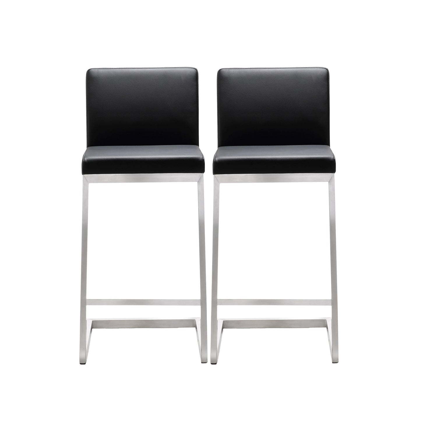 Parma Black Stainless Steel Counter Stool Set Of 2 by TOV
