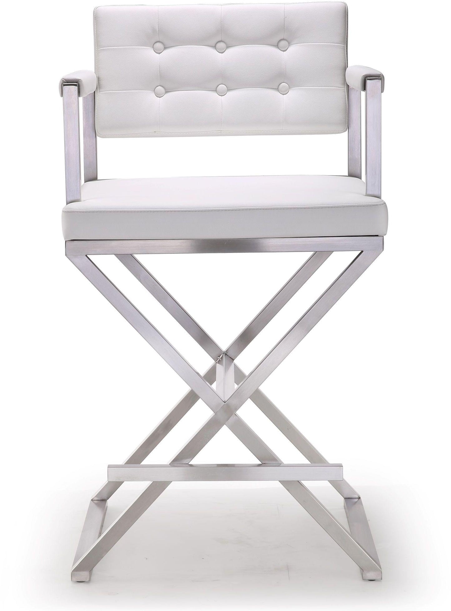 Director White Stainless Steel Counter Stool by TOV