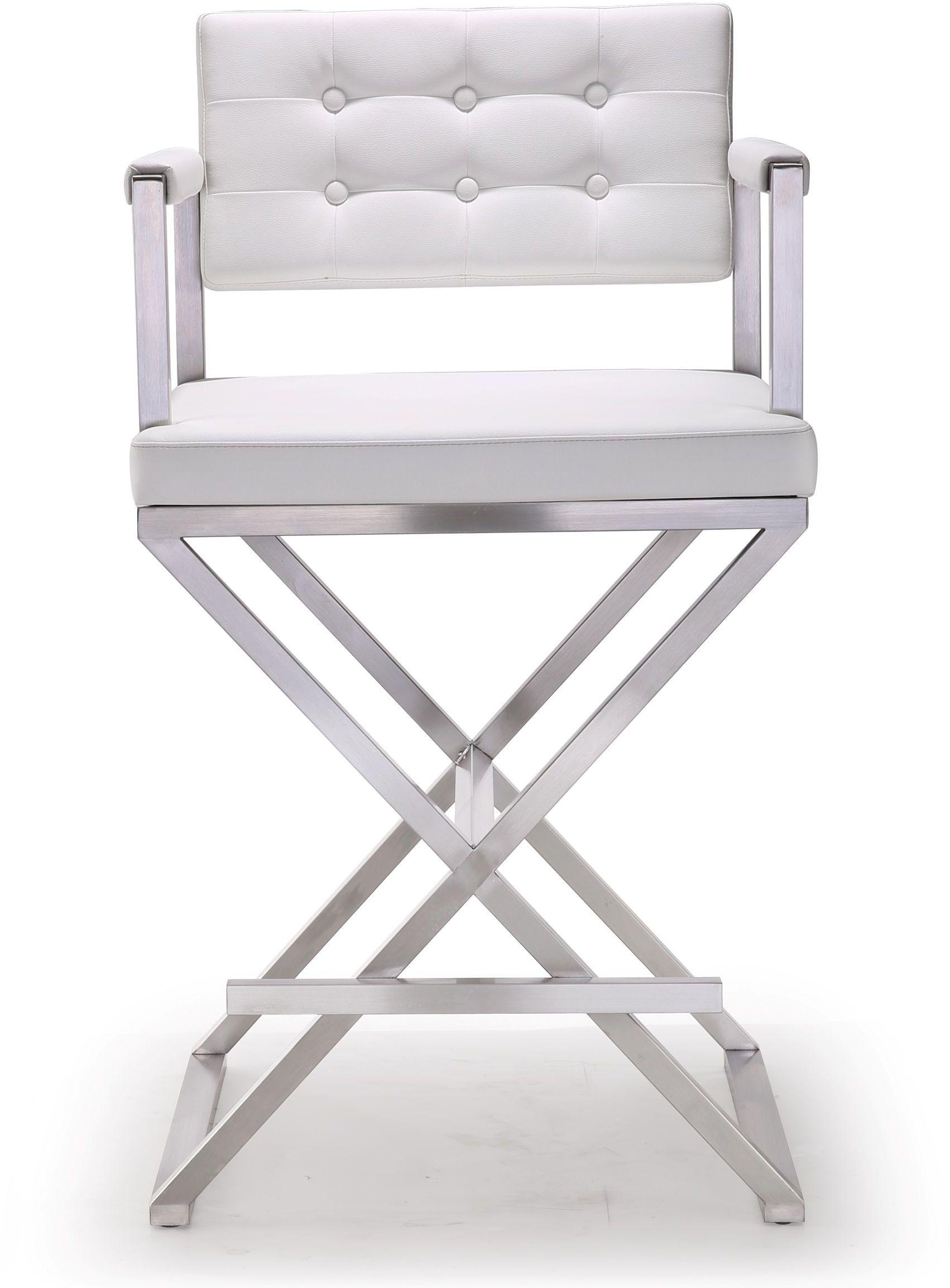 Director White Stainless Steel Counter Stool by TOV