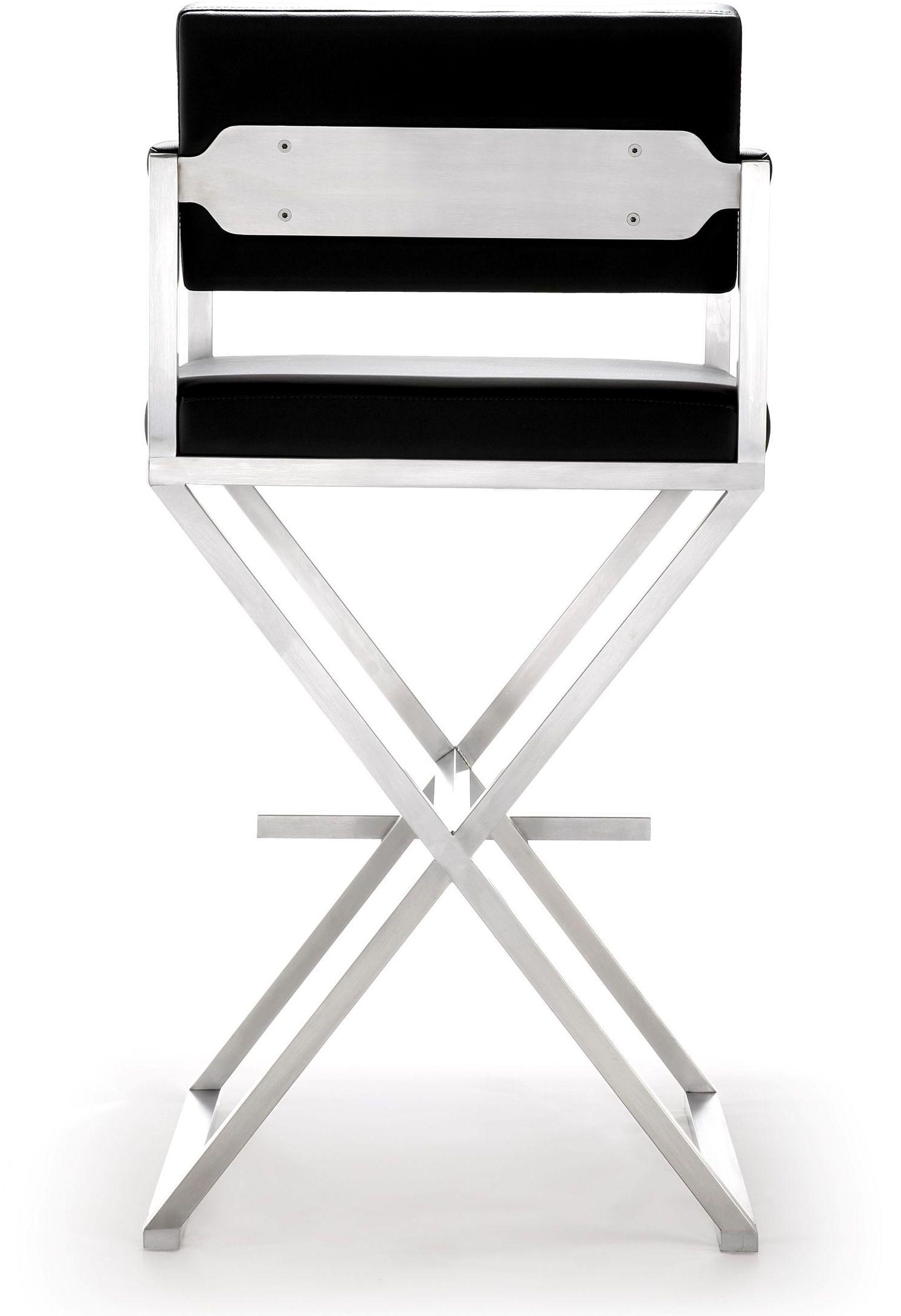 Director Black Stainless Steel Barstool by TOV