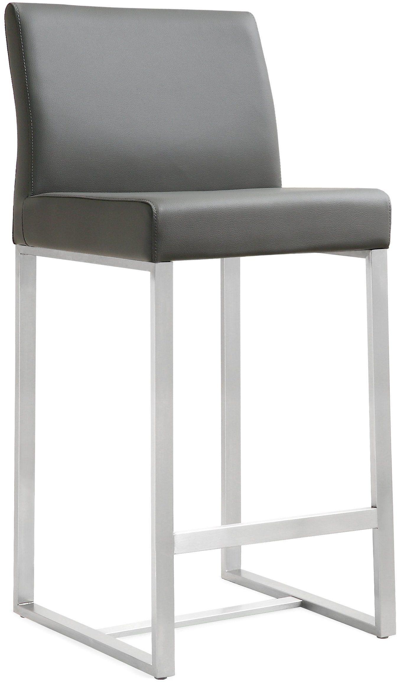 Denmark Grey Stainless Steel Counter Stool Set Of 2 by TOV