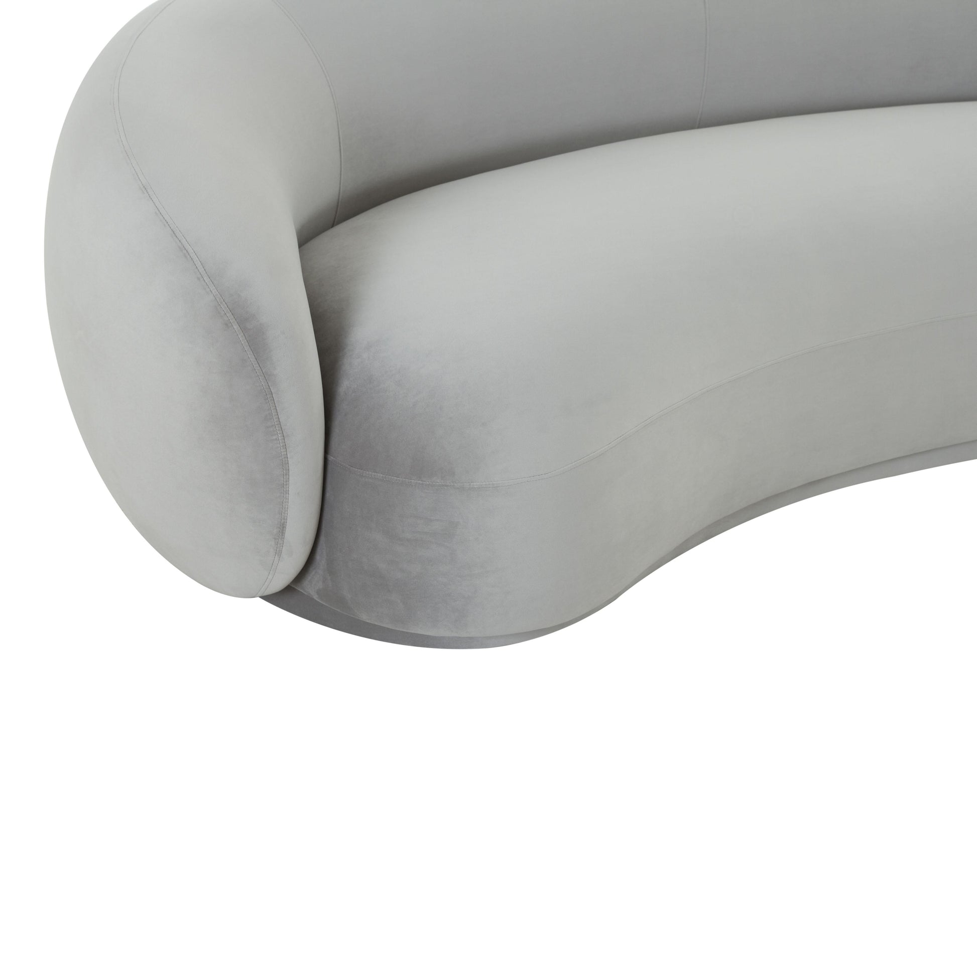 Kendall Light Grey Velvet Sofa by TOV