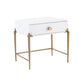Bajo White Lacquer Side Table by TOV