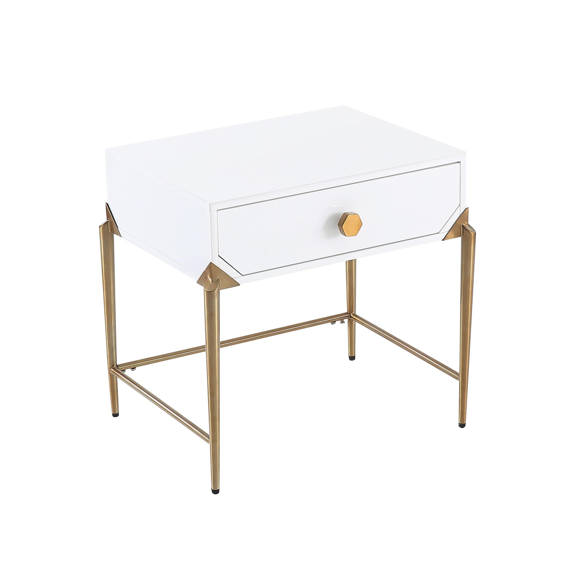 Bajo White Lacquer Side Table by TOV