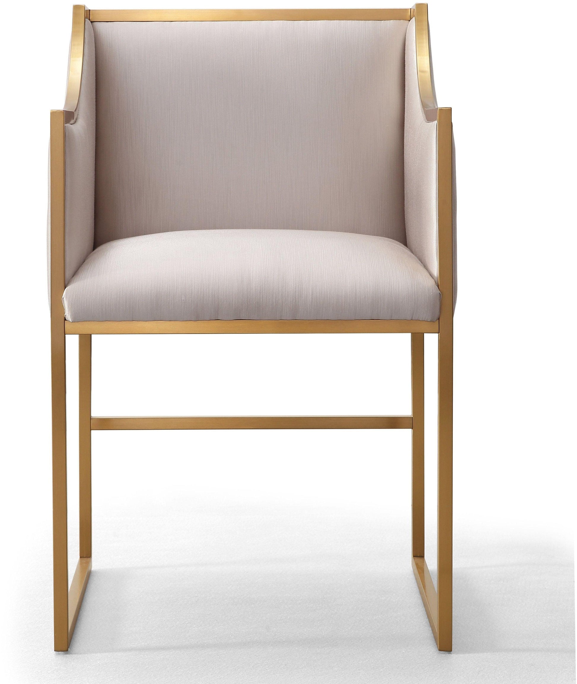 Atara Cream Velvet Gold Chair by TOV