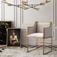 Atara Cream Velvet Gold Chair by TOV