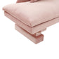 Hyde Salmon Pink Velvet Pedestal Sofa by TOV