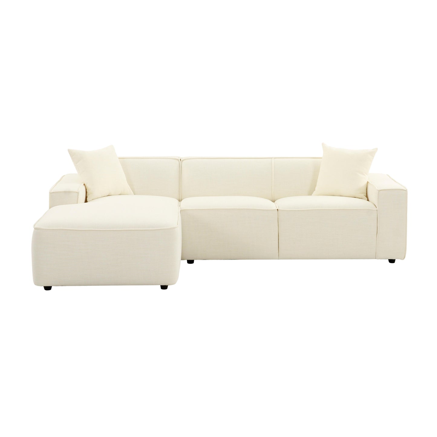 Olafur Cream Linen Sectional Laf by TOV
