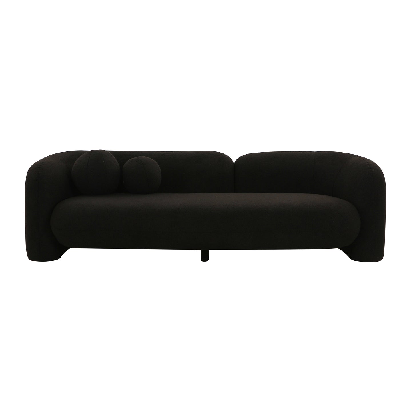 Amelie Black Faux Fur Sofa by TOV