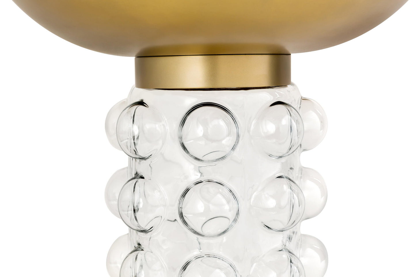 Bubble Glass Brass Side Table by TOV