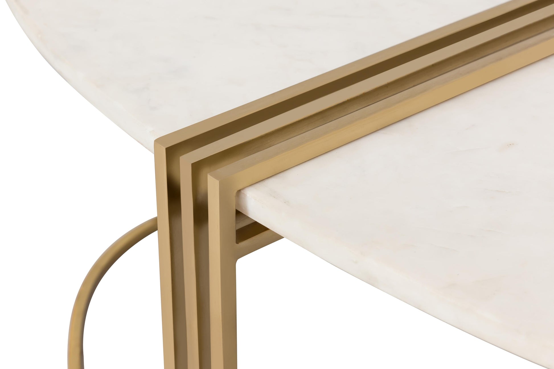 Caleb Oval White Marble Coffee Table by TOV