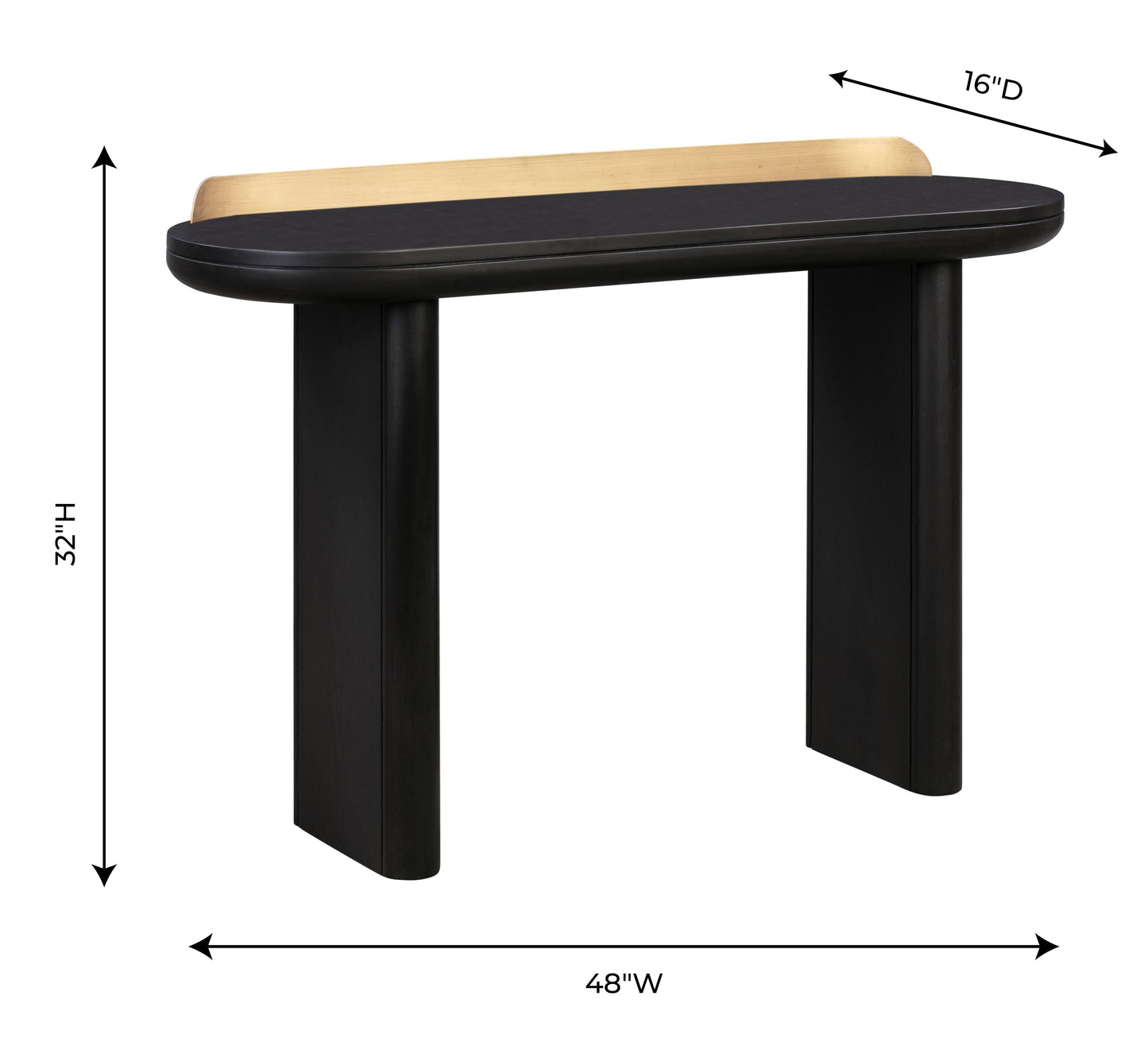 Braden Black Desk Console Table by TOV