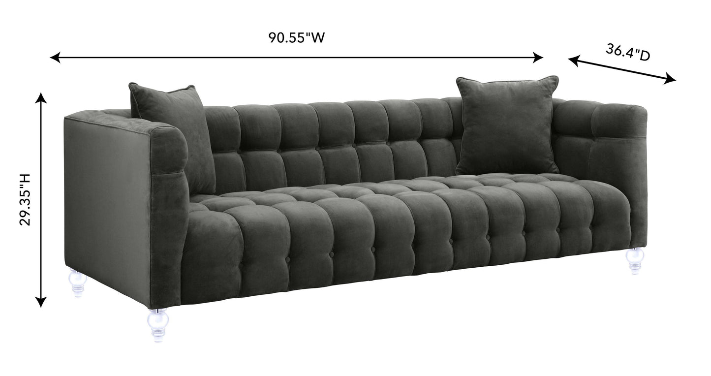 Bea Grey Velvet Sofa by TOV