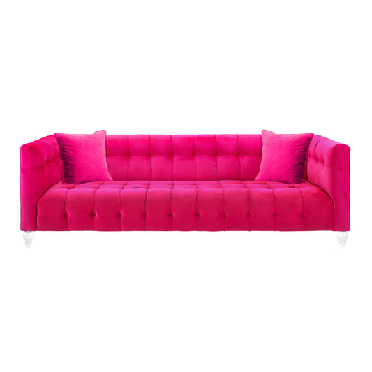 Bea Hot Pink Velvet Sofa by TOV