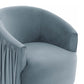 London Blue Pleated Swivel Chair by TOV
