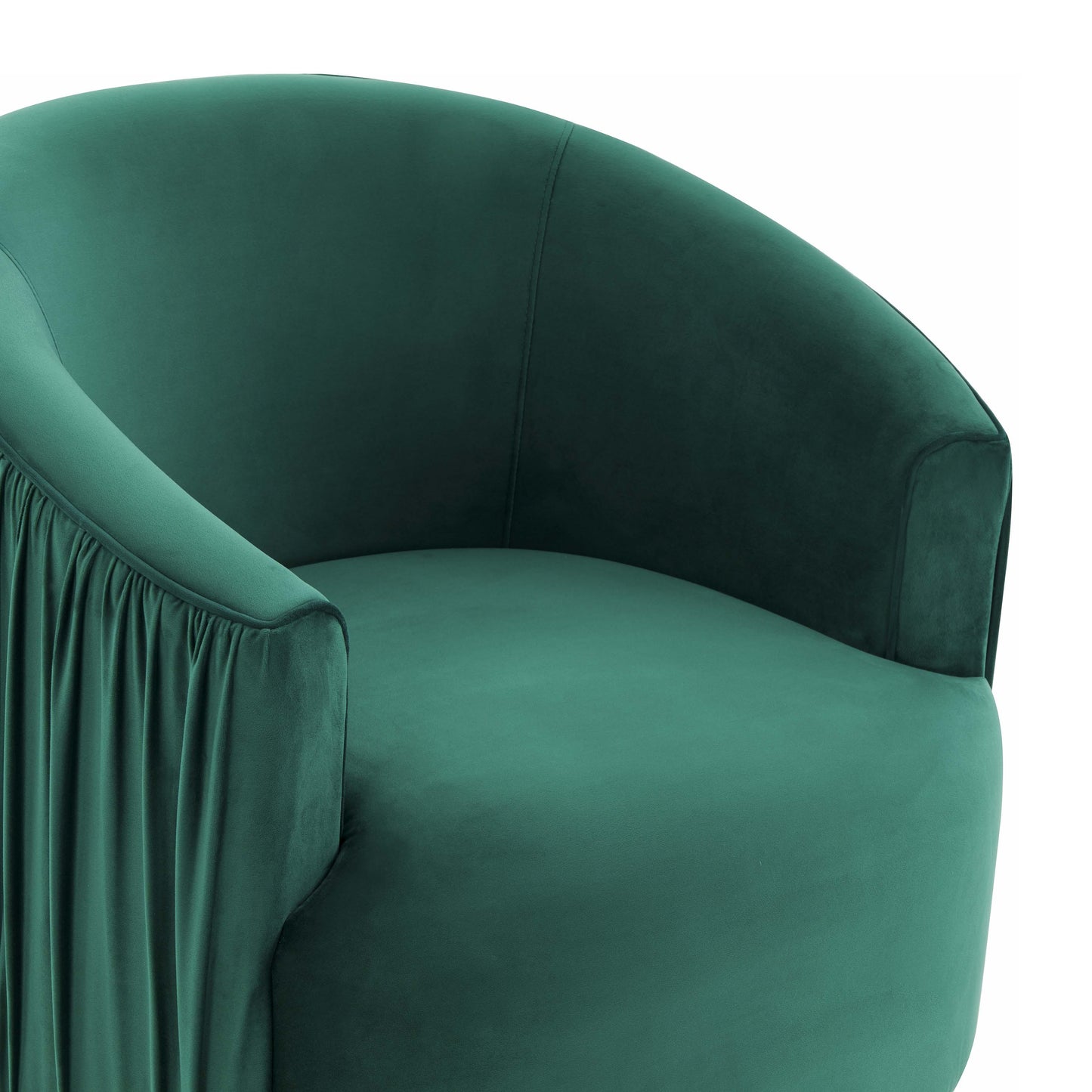 London Forest Green Pleated Swivel Chair by TOV