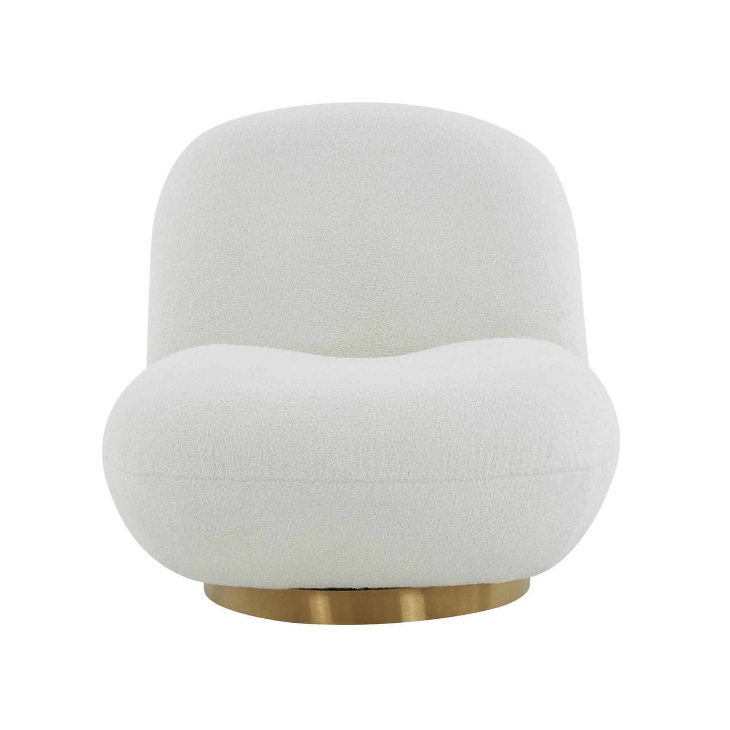 Emily White Boucle Swivel Chair by TOV