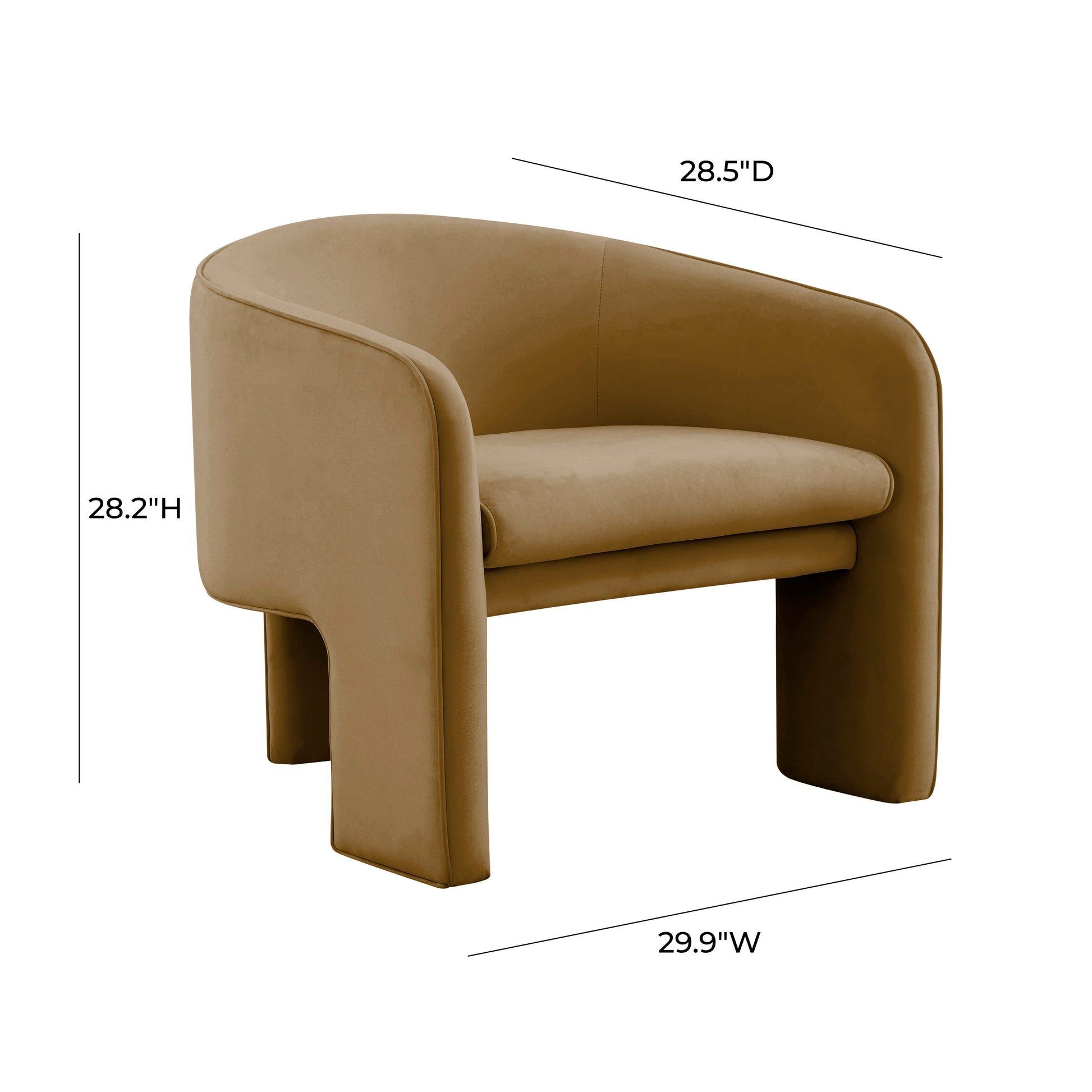 Marla Cognac Velvet Accent Chair by TOV