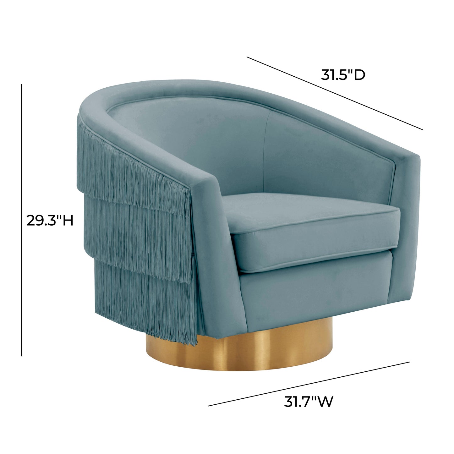 Flapper Bluestone Swivel Chair by TOV