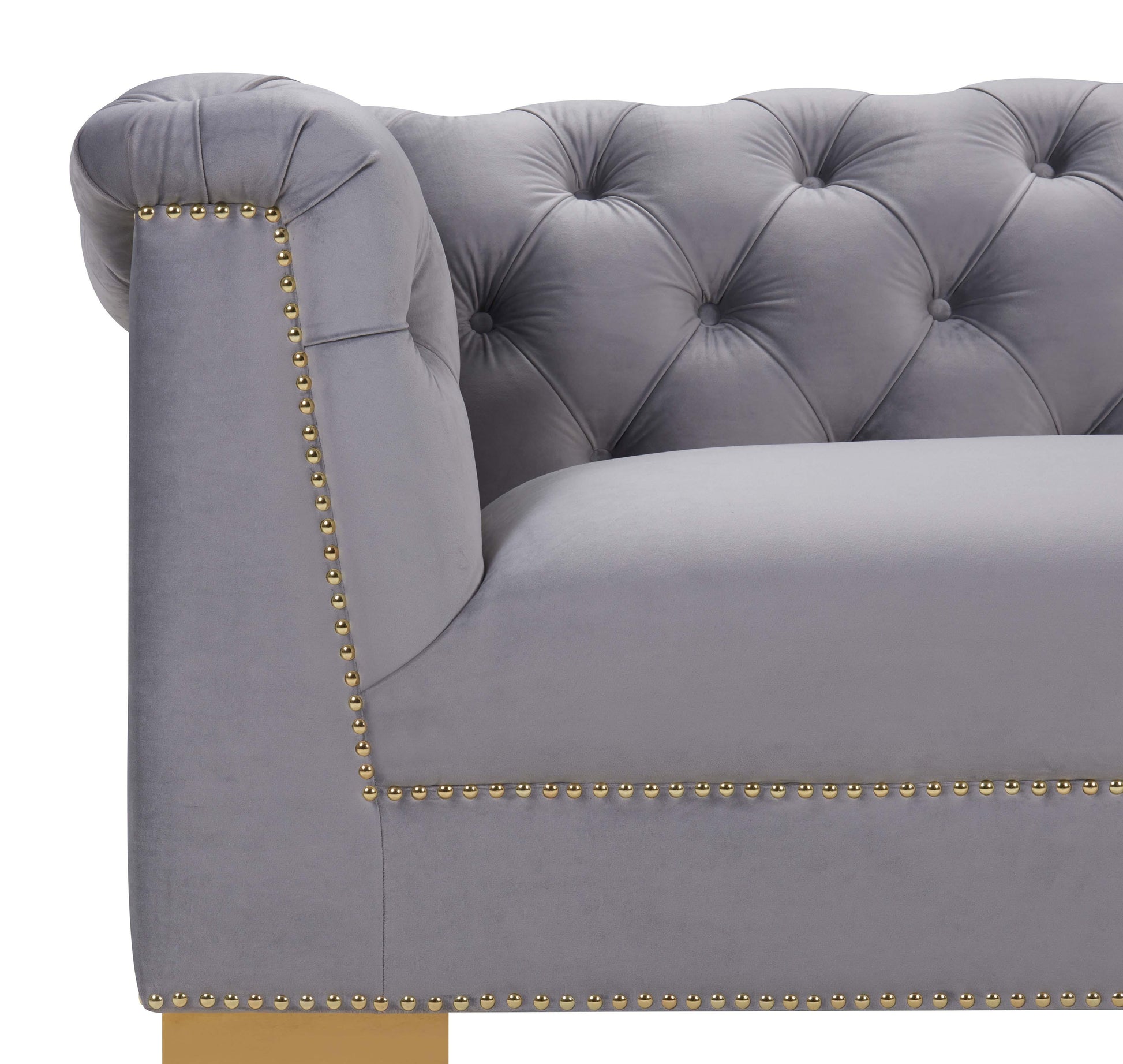 Farah Grey Velvet Sofa by TOV