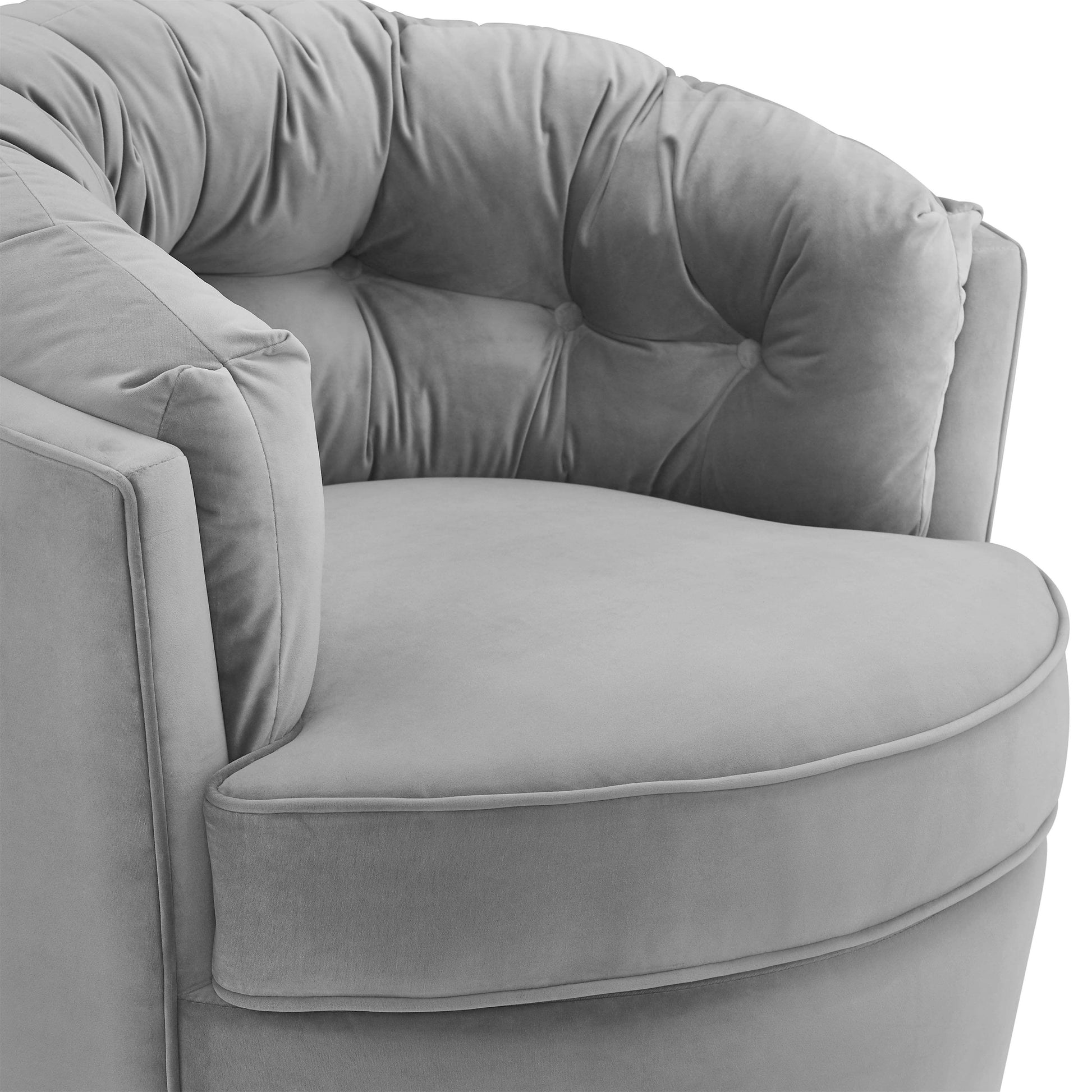 Eloise Grey Velvet Swivel Chair by TOV