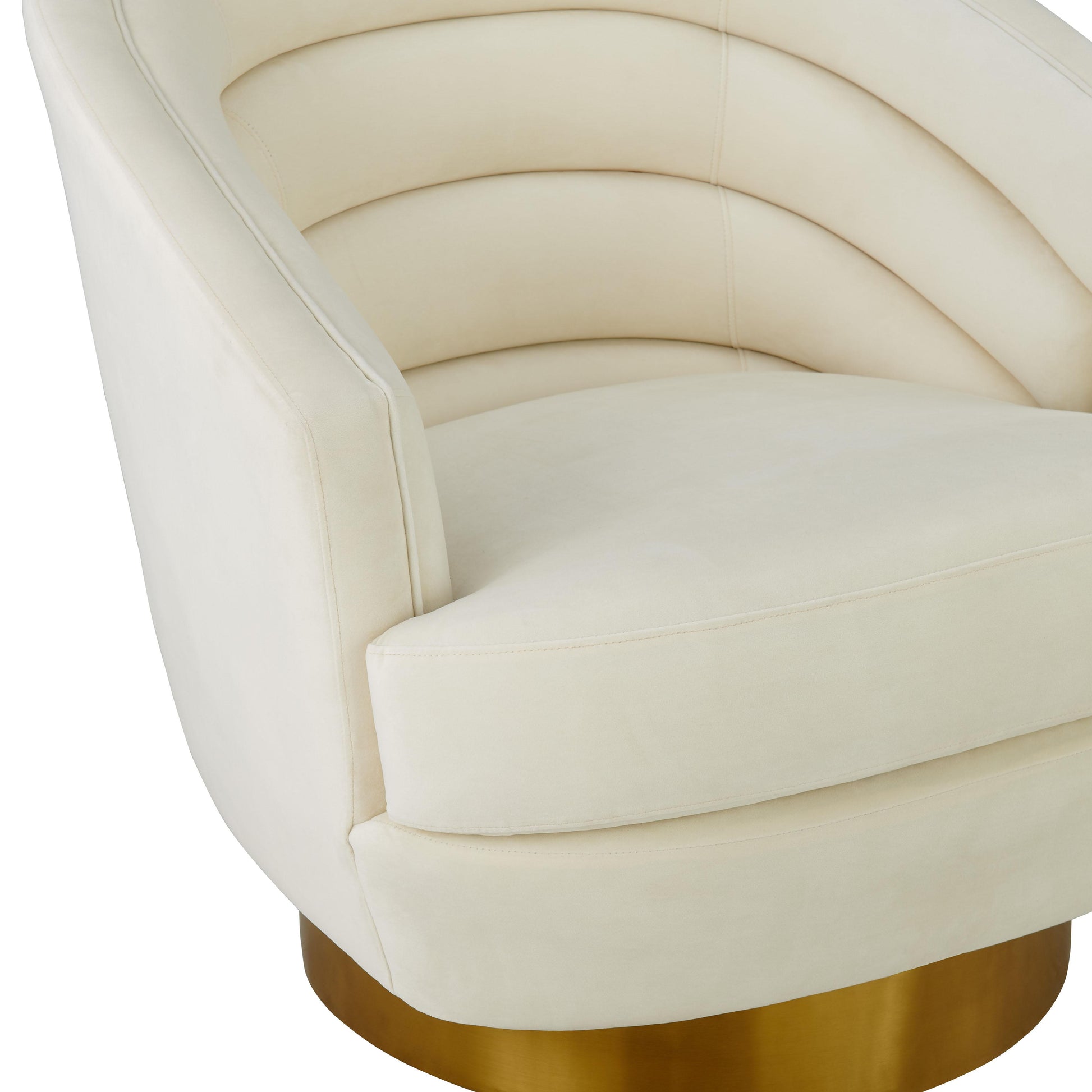 Canyon Cream Velvet Swivel Chair by TOV