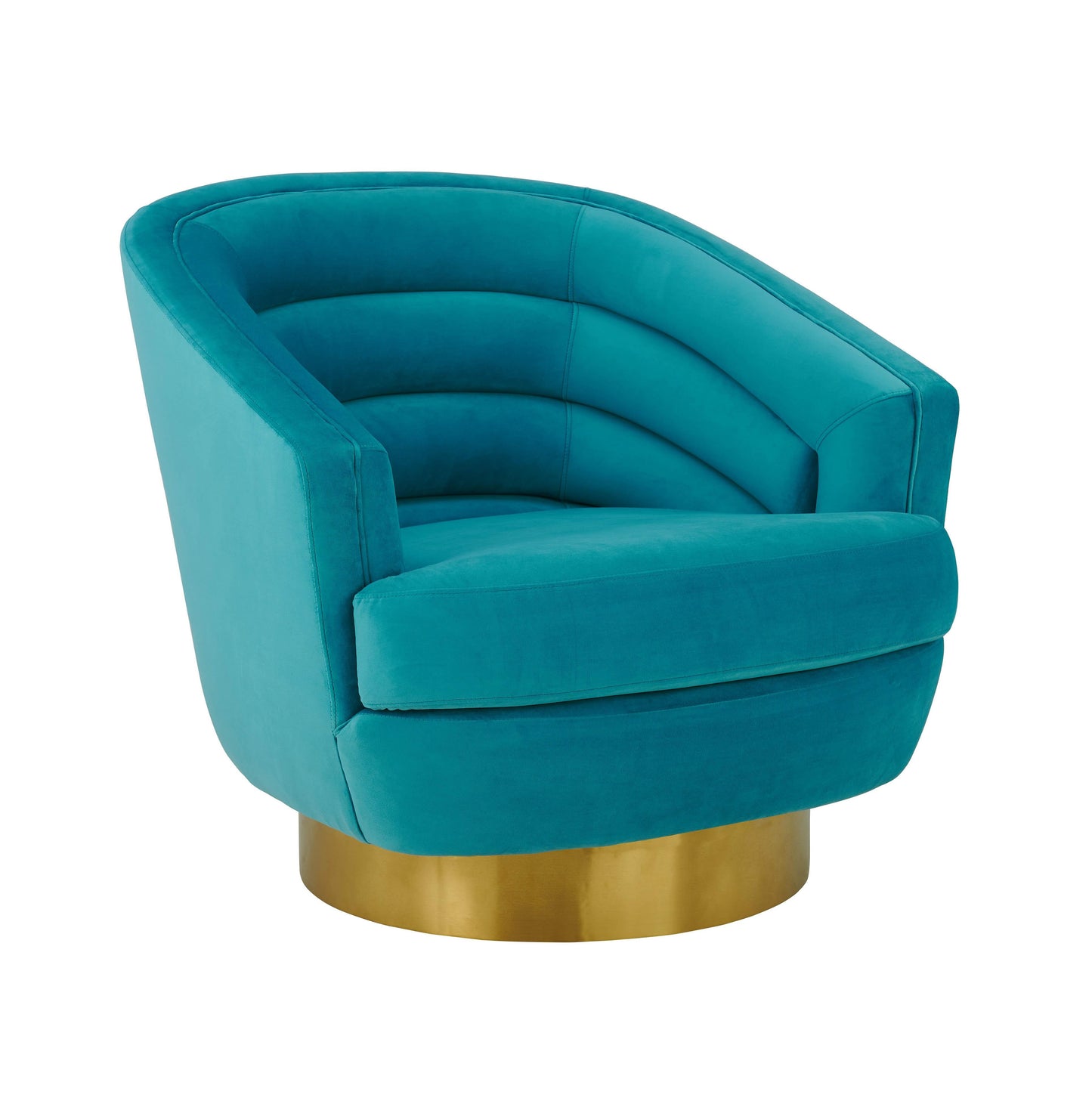 Canyon Blue Velvet Swivel Chair by TOV