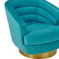 Canyon Blue Velvet Swivel Chair by TOV