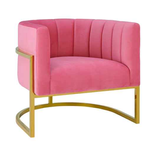 Magnolia Rose Pink Velvet Chair by TOV