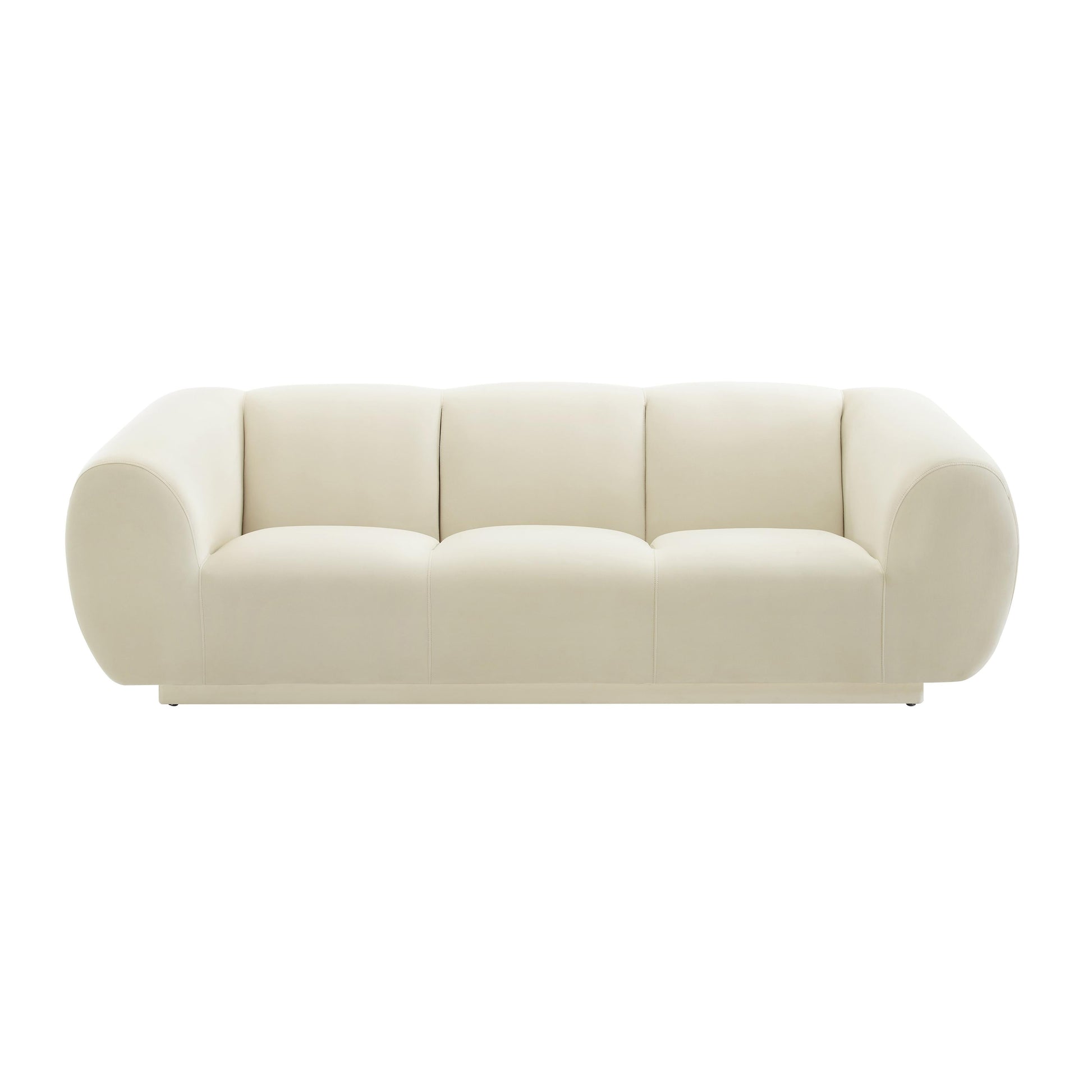 Emmet Cream Velvet Sofa by TOV