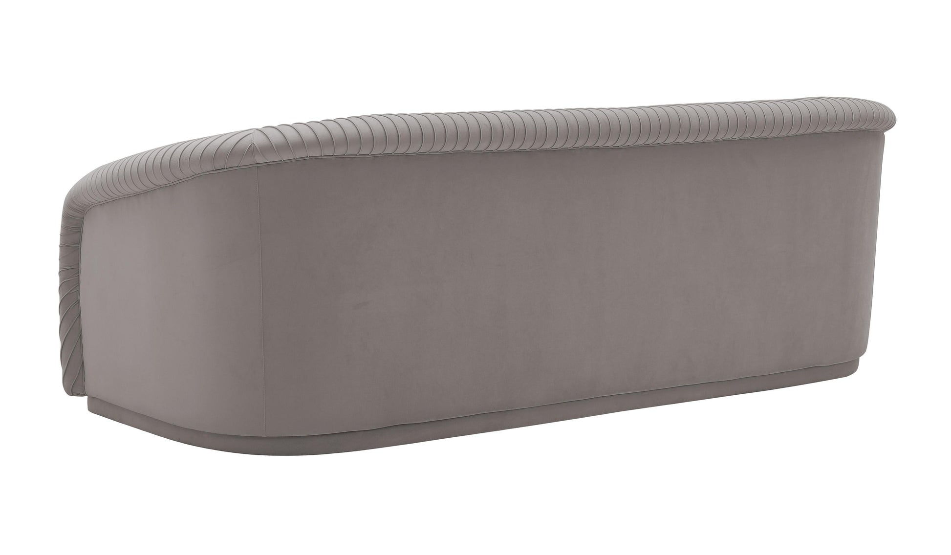 Yara Pleated Grey Velvet Sofa by TOV