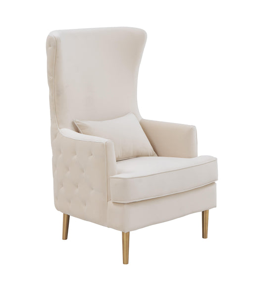 Alina Cream Tall Tufted Back Chair by TOV