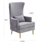 Alina Grey Tall Tufted Back Chair by TOV