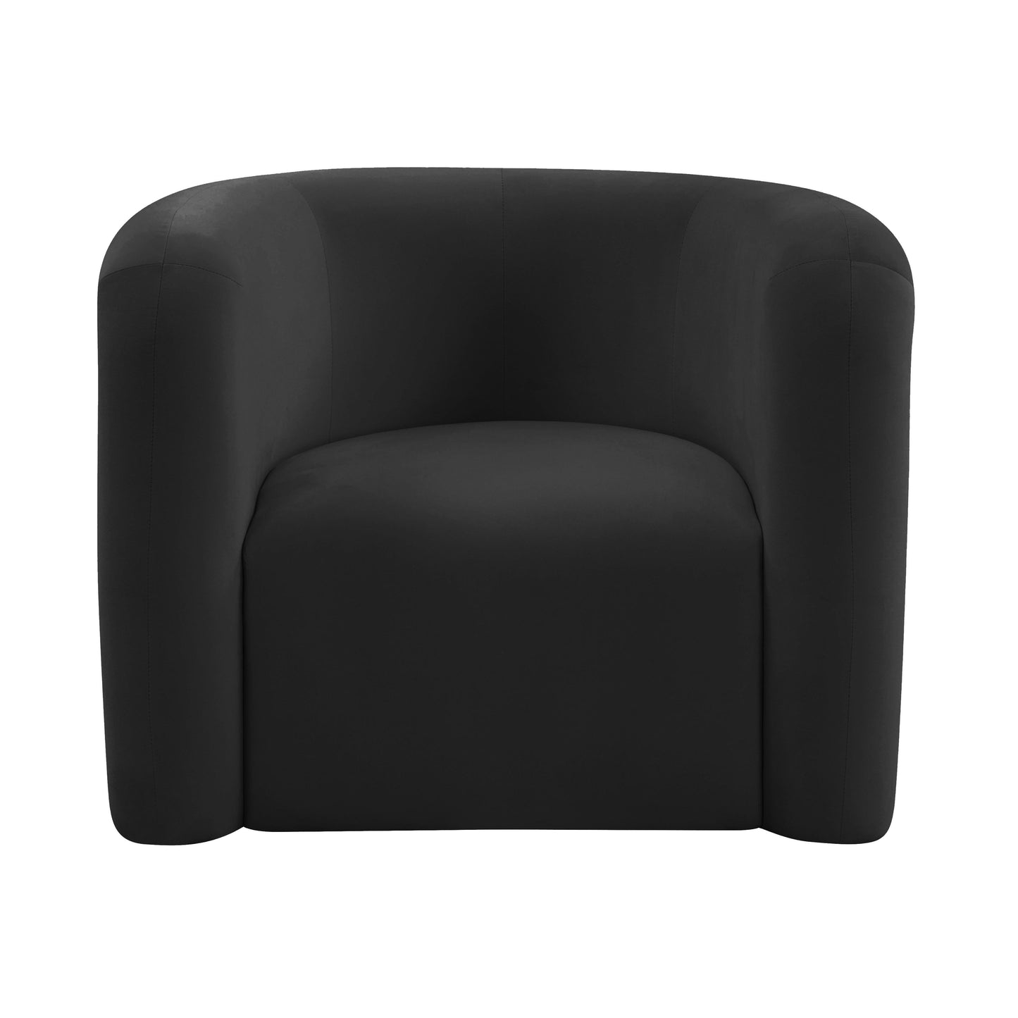 Curves Black Velvet Lounge Chair by TOV