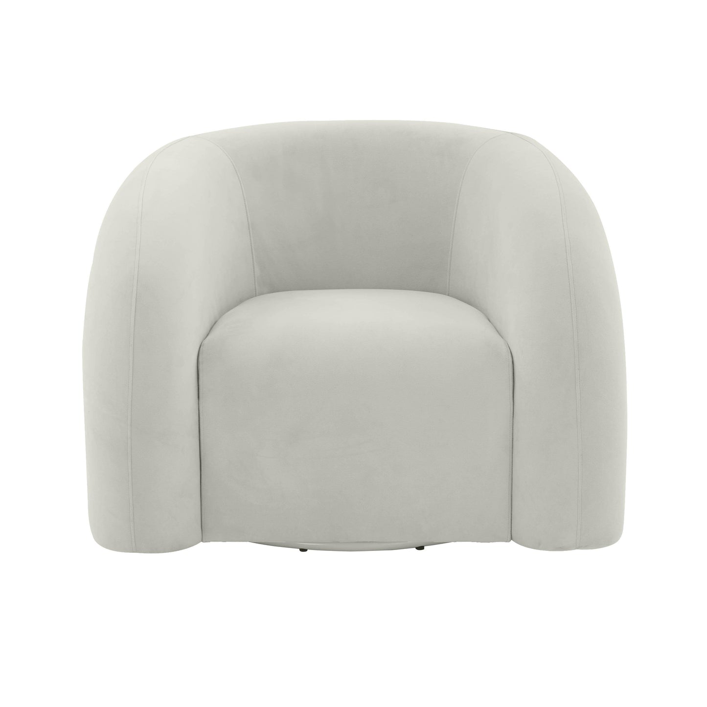 Slipper Light Grey Velvet Swivel Chair by TOV