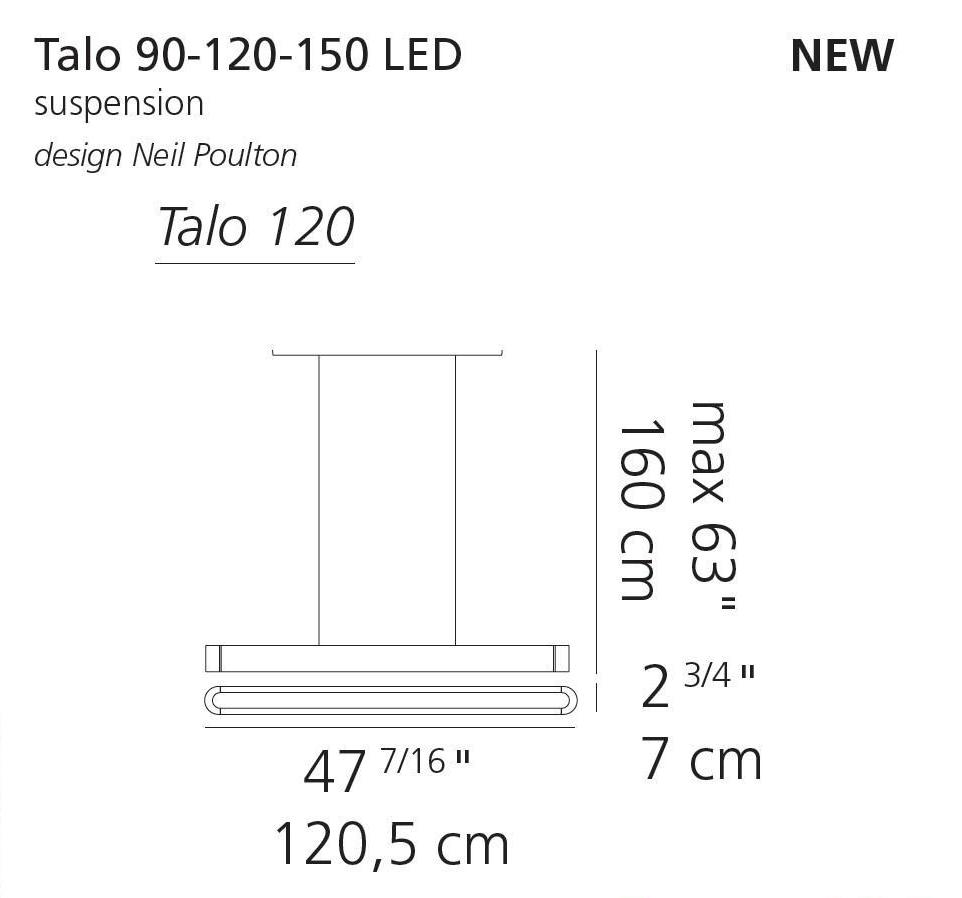 Artemide Talo 120 LED Linear Suspension Light 1924118A