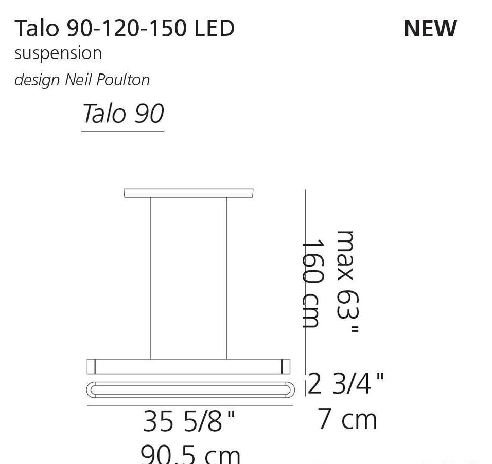 Artemide Talo 90 36-inch Linear Pendant Light 1922118A
