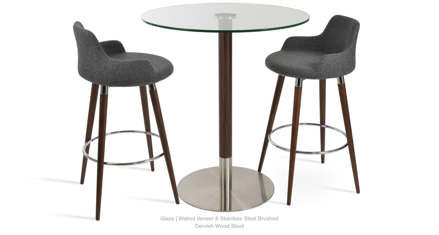 sohoConcept Tango Round Glass Bar or Counter Table