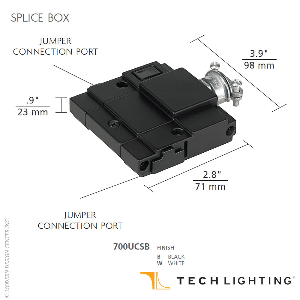 Tech Lighting Unilume LED Slimline Splice Box by Visual Comfort