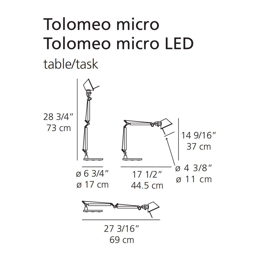 Artemide Tolomeo Micro LED Table Lamp A011908