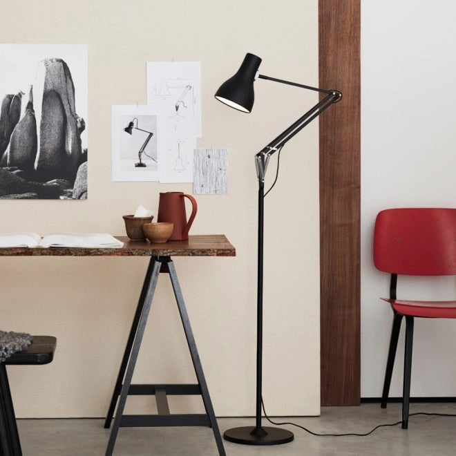 Type 75 Floor Lamp Jet Black by Anglepoise