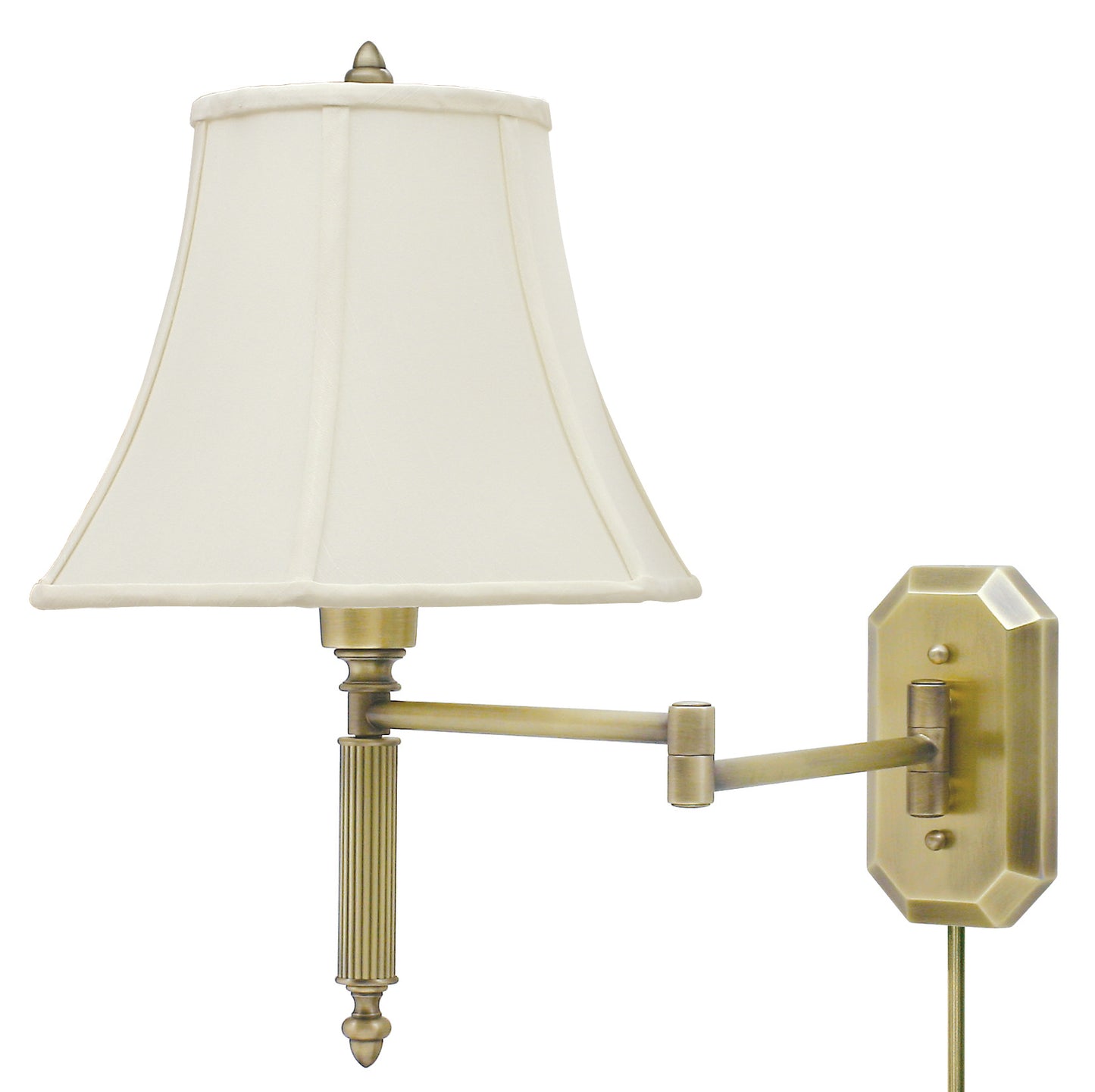 House of Troy Wall Swing Arm Lamp Antique Brass WS-706-AB