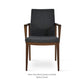 sohoConcept Pasha Wood Arm Chair Fabric Flexible Back in Solid Beech Walnut