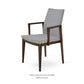 sohoConcept Pasha Wood Arm Chair Fabric Flexible Back in Natural Ash