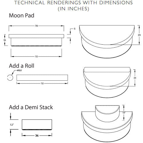 La Fete Design Furniture Moon Pad Semi Circle Pad at MetropolitanDecor.com
